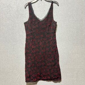 Black burgandy Embroidered floral gothic dress lacetrim romantic Y2K Cottagecore